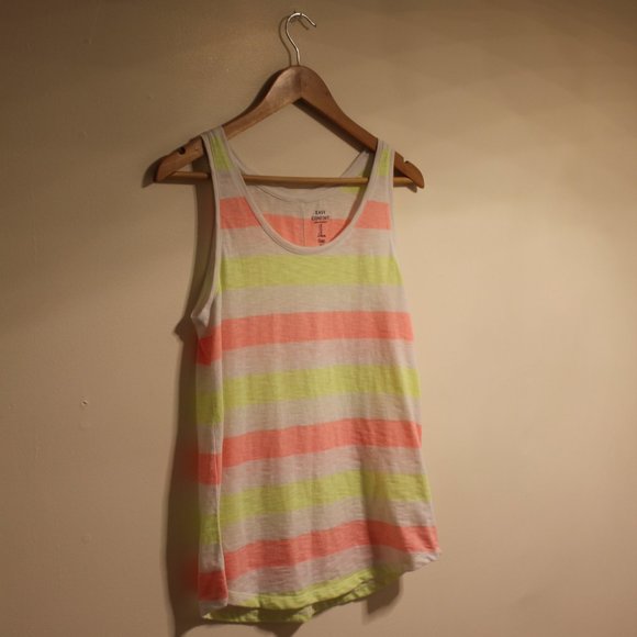 Gap Pink, White & Yellow Striped Tank Top - Picture 4 of 5